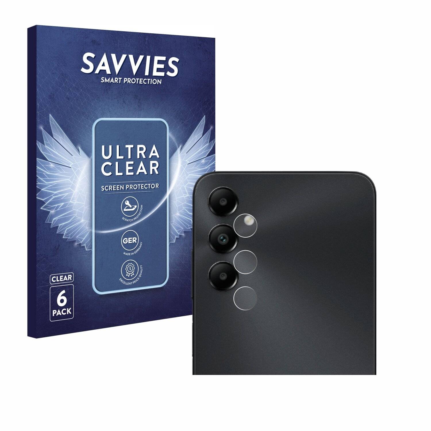 6x Savvies Displayschutz-Folie für Samsung Galaxy A05s (NUR