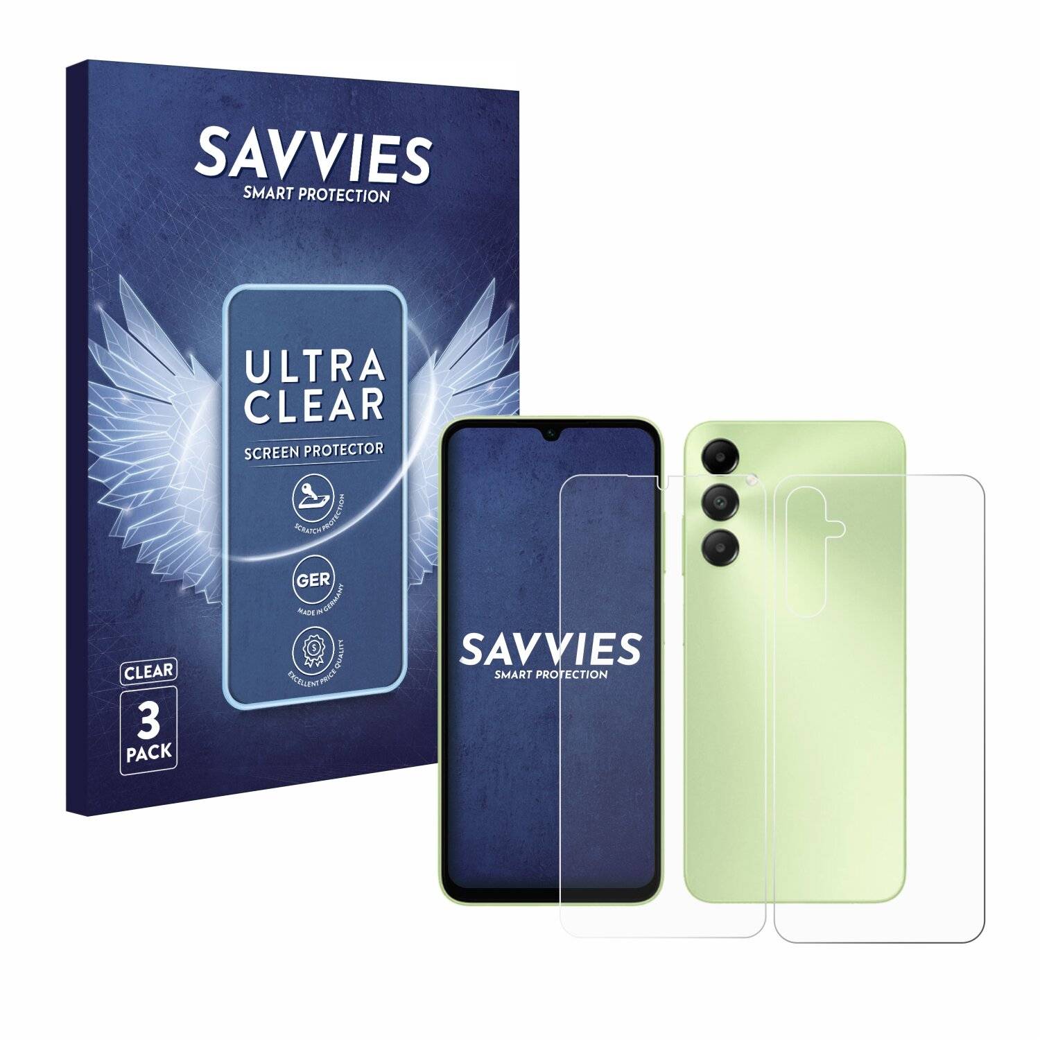 6x Savvies Displayschutz-Folie für Samsung Galaxy A05s