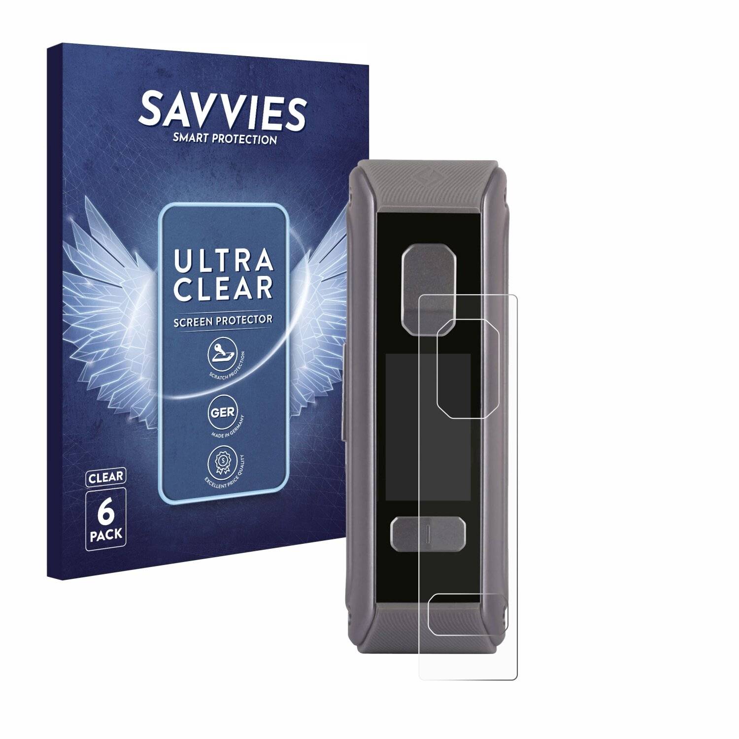 6x Savvies Displayschutz-Folie für GeekVape Aegis Max2 /