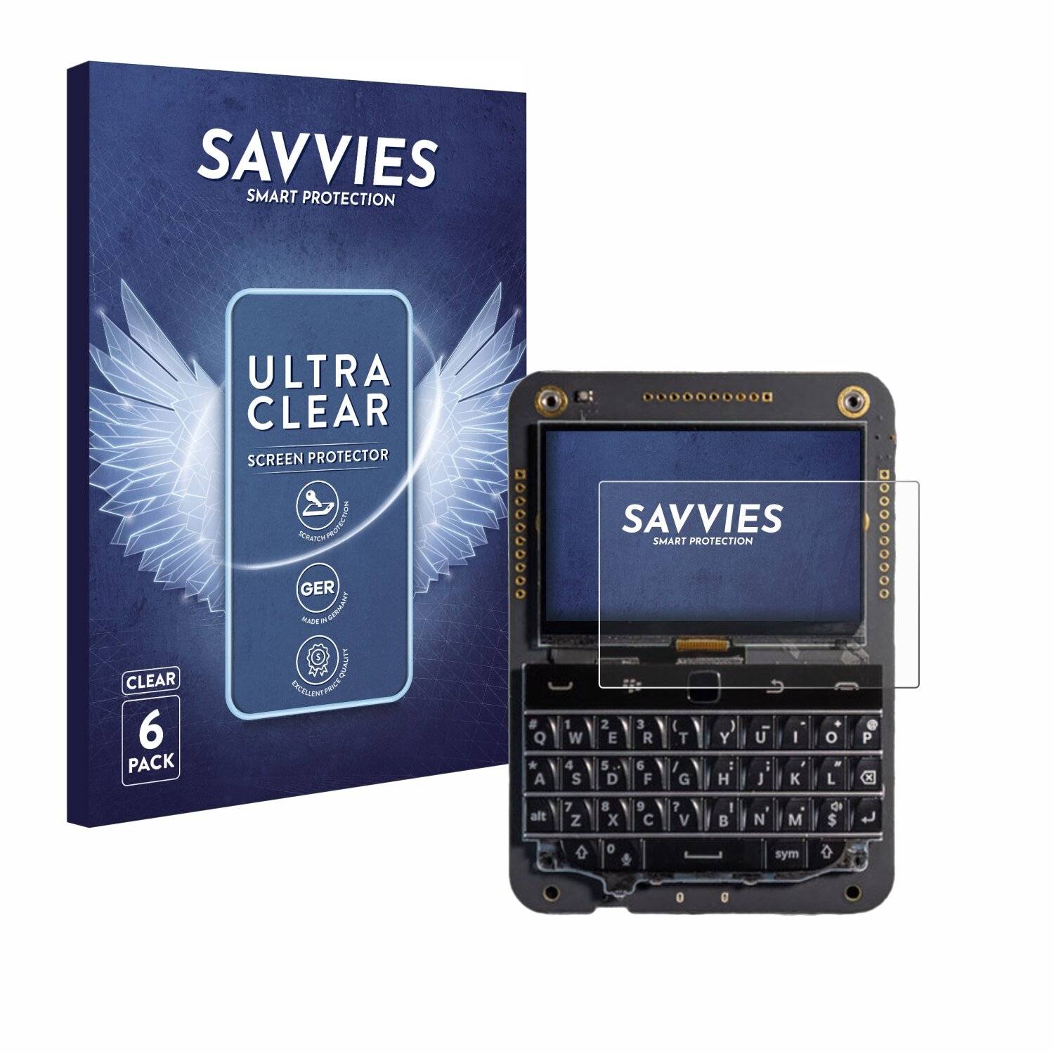 6x Savvies Displayschutz-Folie für BeepBerry Mini Computer