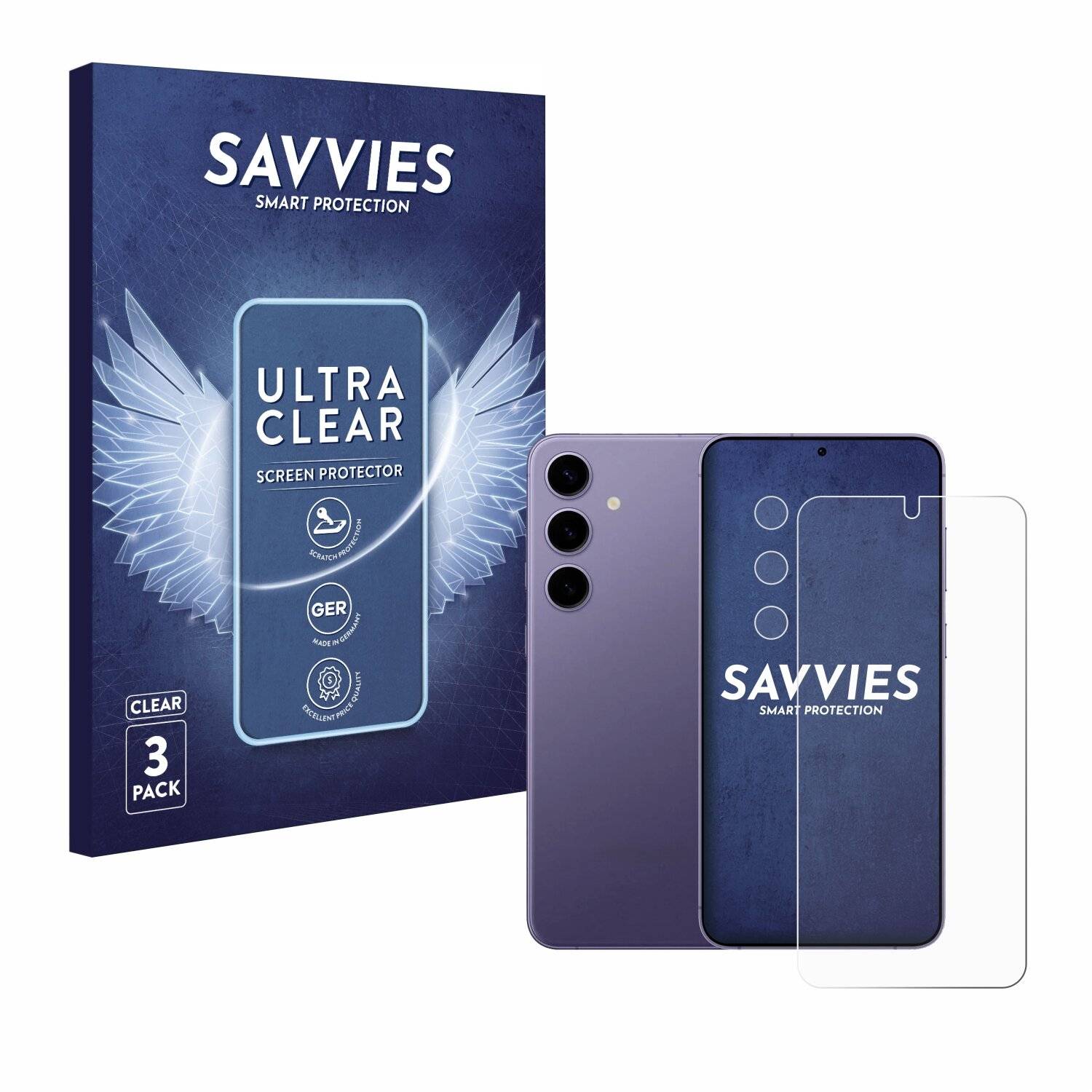 6x Savvies Displayschutz-Folie für Samsung Galaxy S24