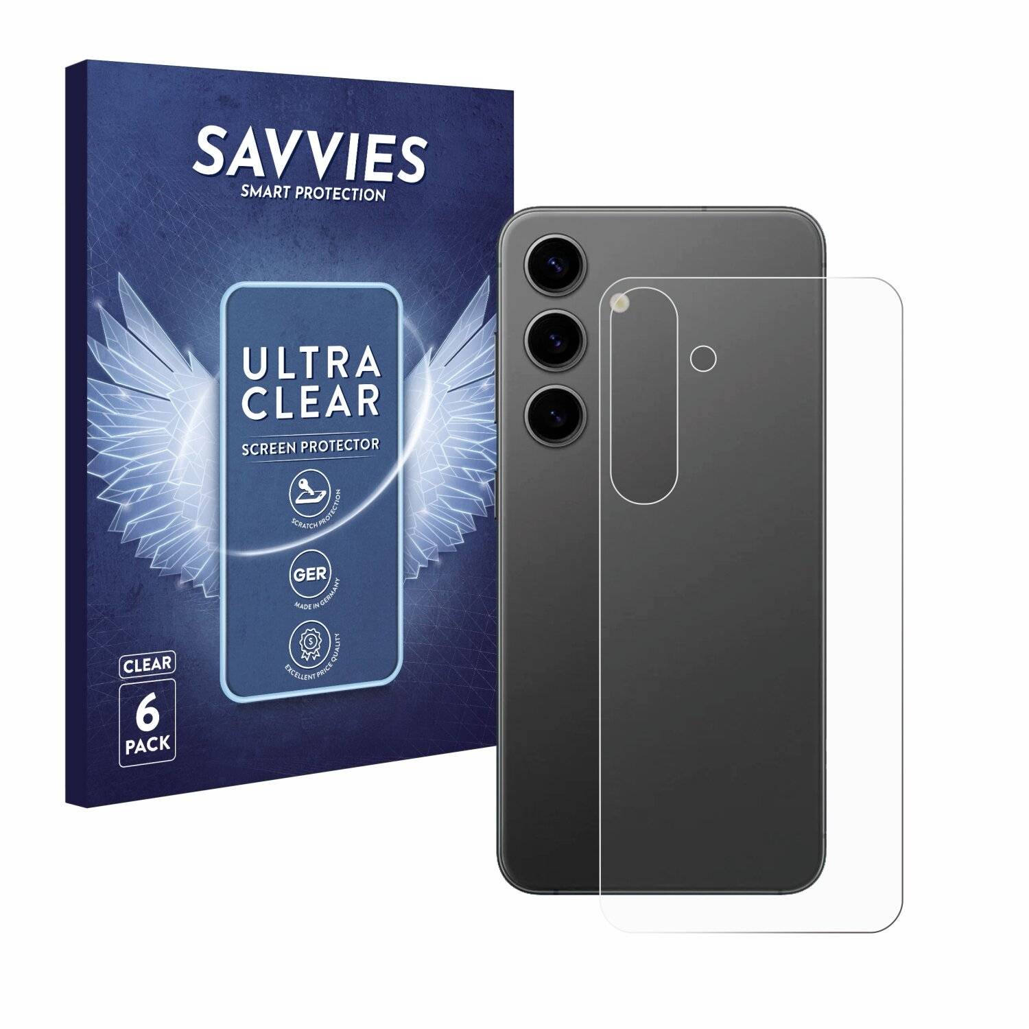 6x Savvies Displayschutz-Folie für Samsung Galaxy S24 Plus
