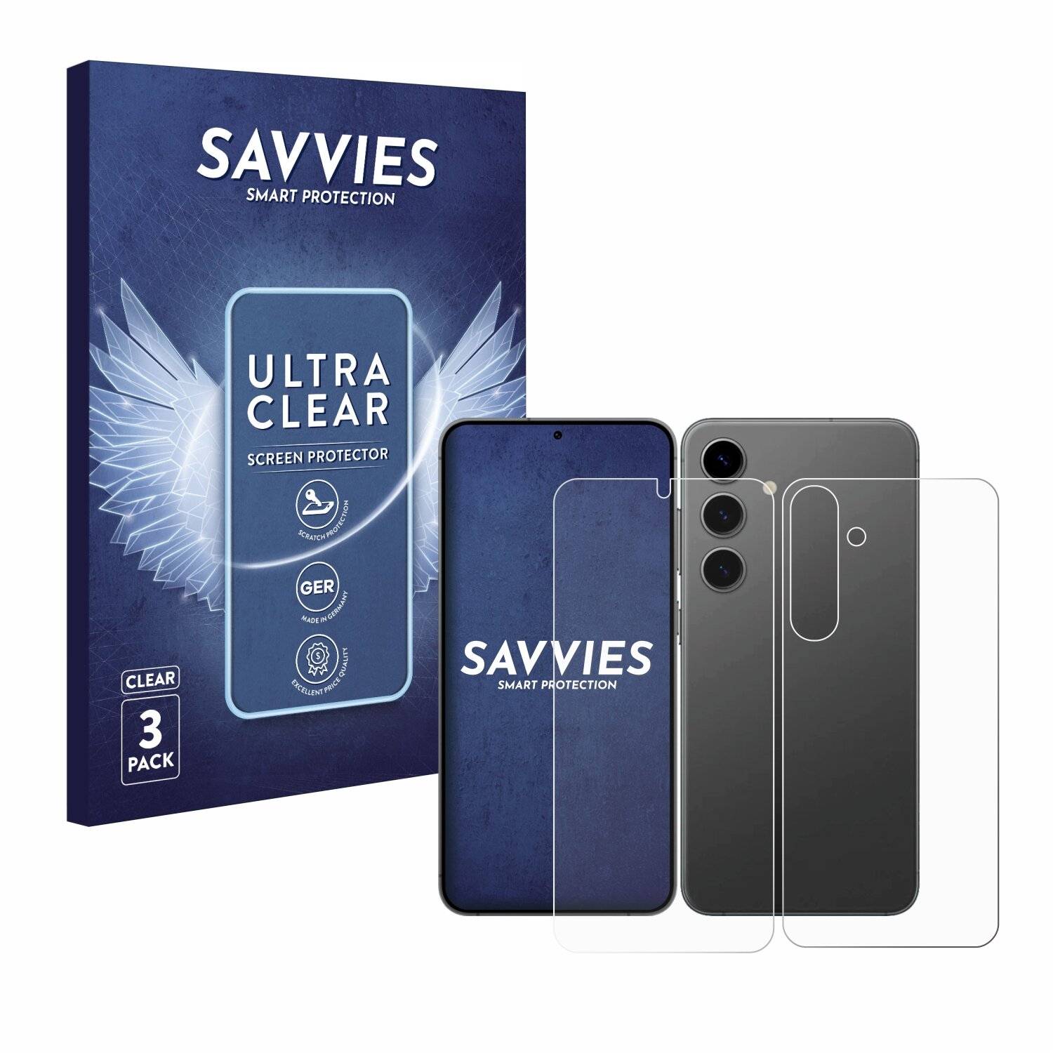 6x Savvies Displayschutz-Folie für Samsung Galaxy S24 Plus
