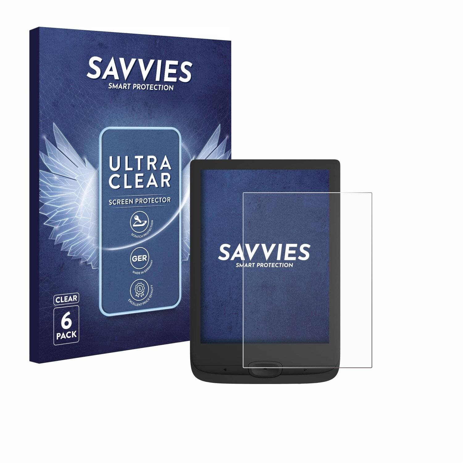 6x Savvies Displayschutz-Folie für PocketBook Basic Lux