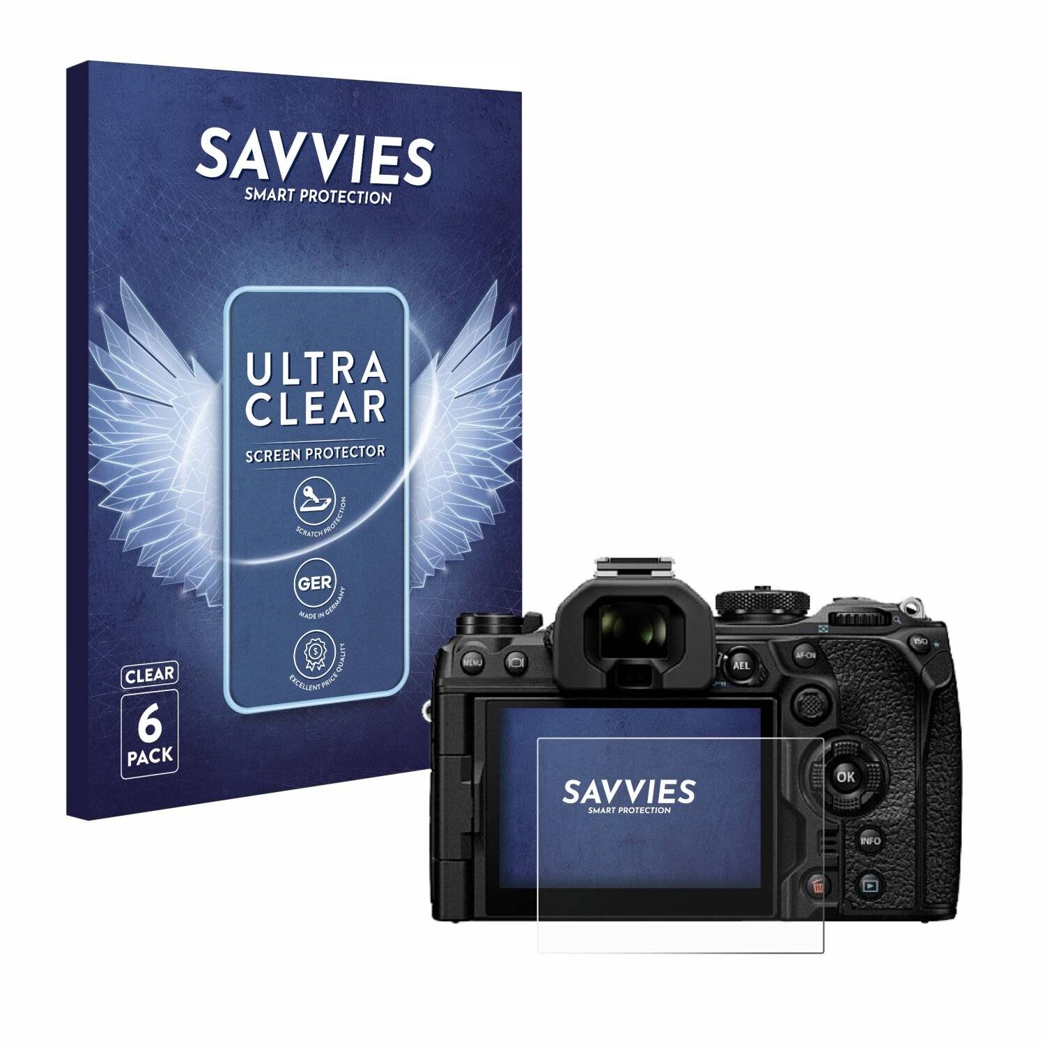 6x Savvies Displayschutz-Folie für Olympus OM System OM-1 Mark
