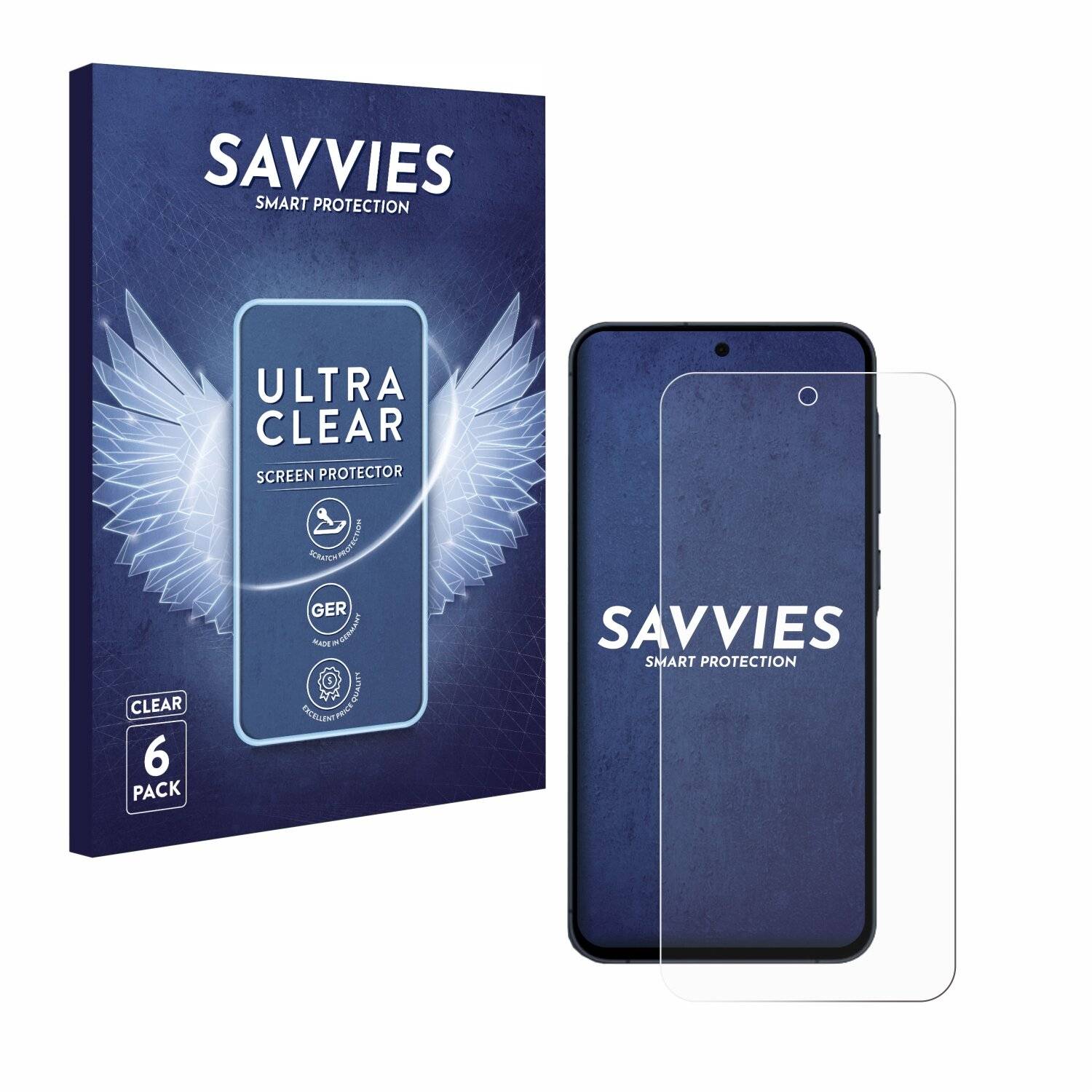 6x Savvies Displayschutz-Folie für Samsung Galaxy A55