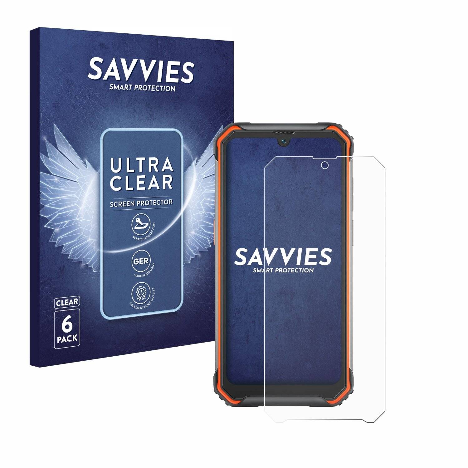 6x Savvies Displayschutz-Folie für Blackview