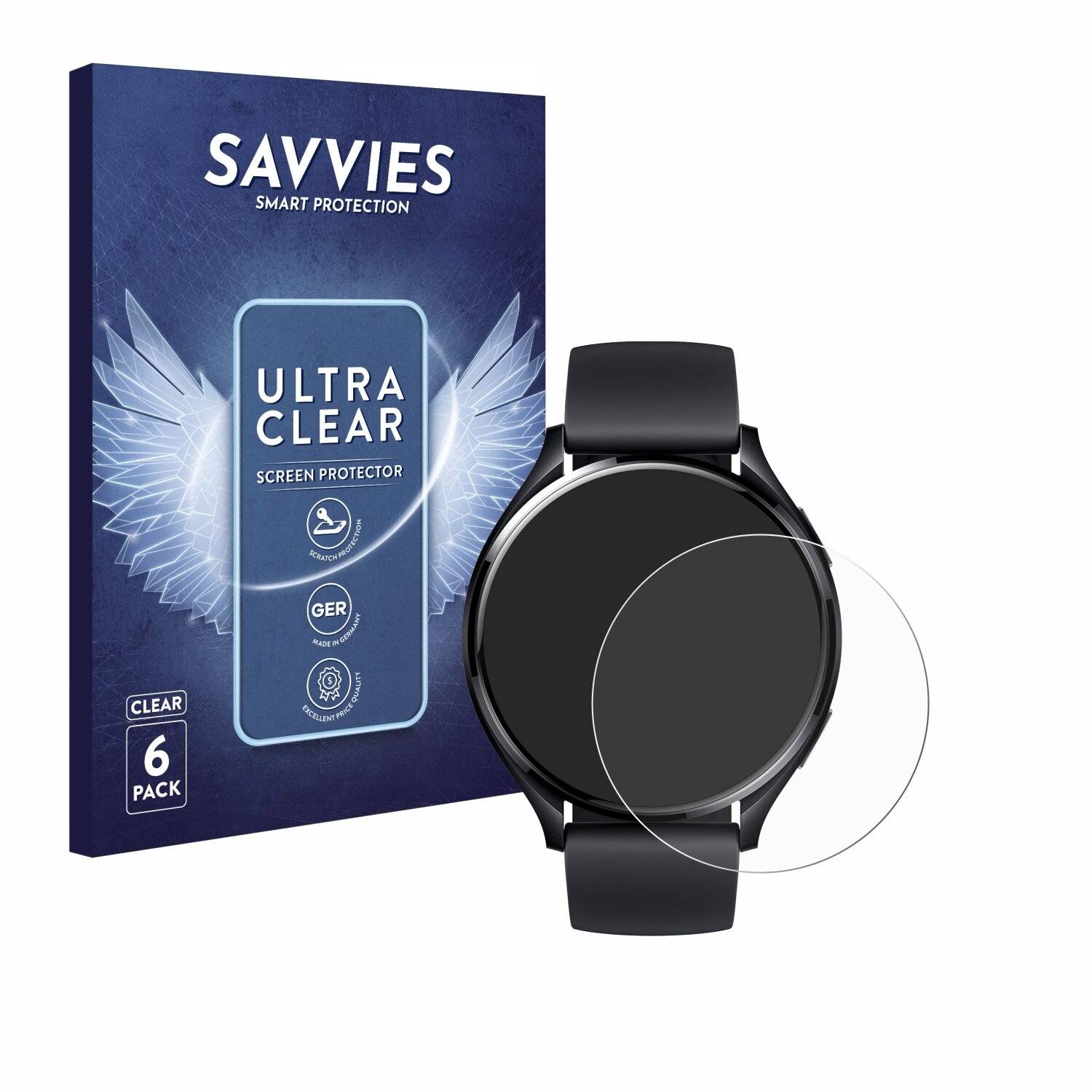 6x Savvies Displayschutz-Folie für Xiaomi Watch