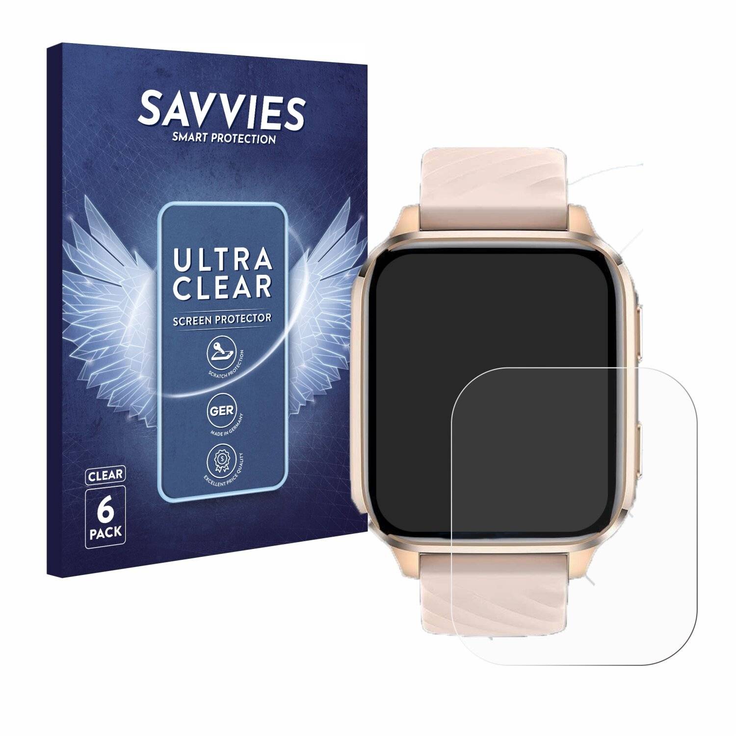 6x Savvies Displayschutz-Folie für Ibetter Smartwatch