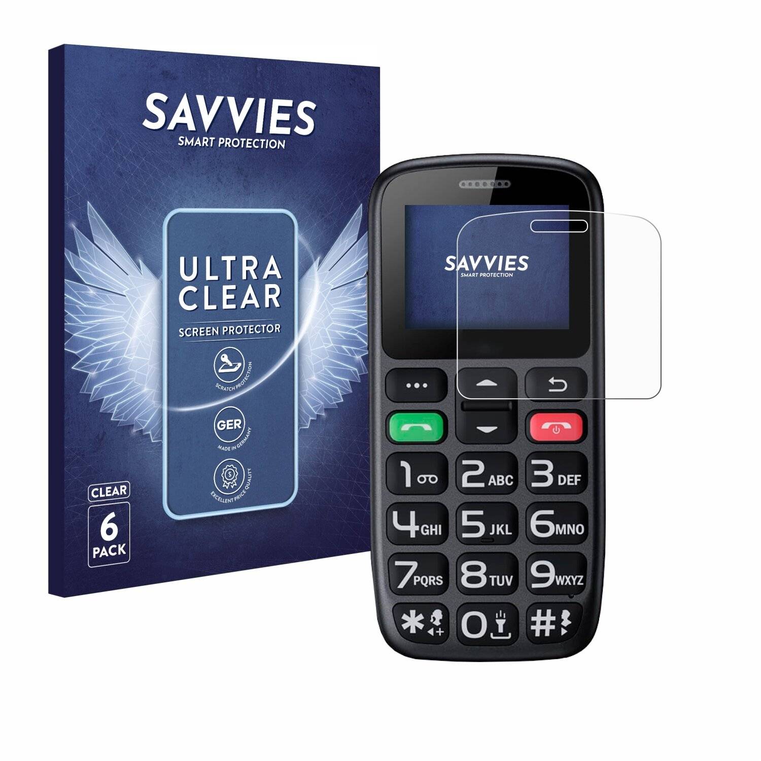 6x Savvies Displayschutz-Folie für Sweetlink S2