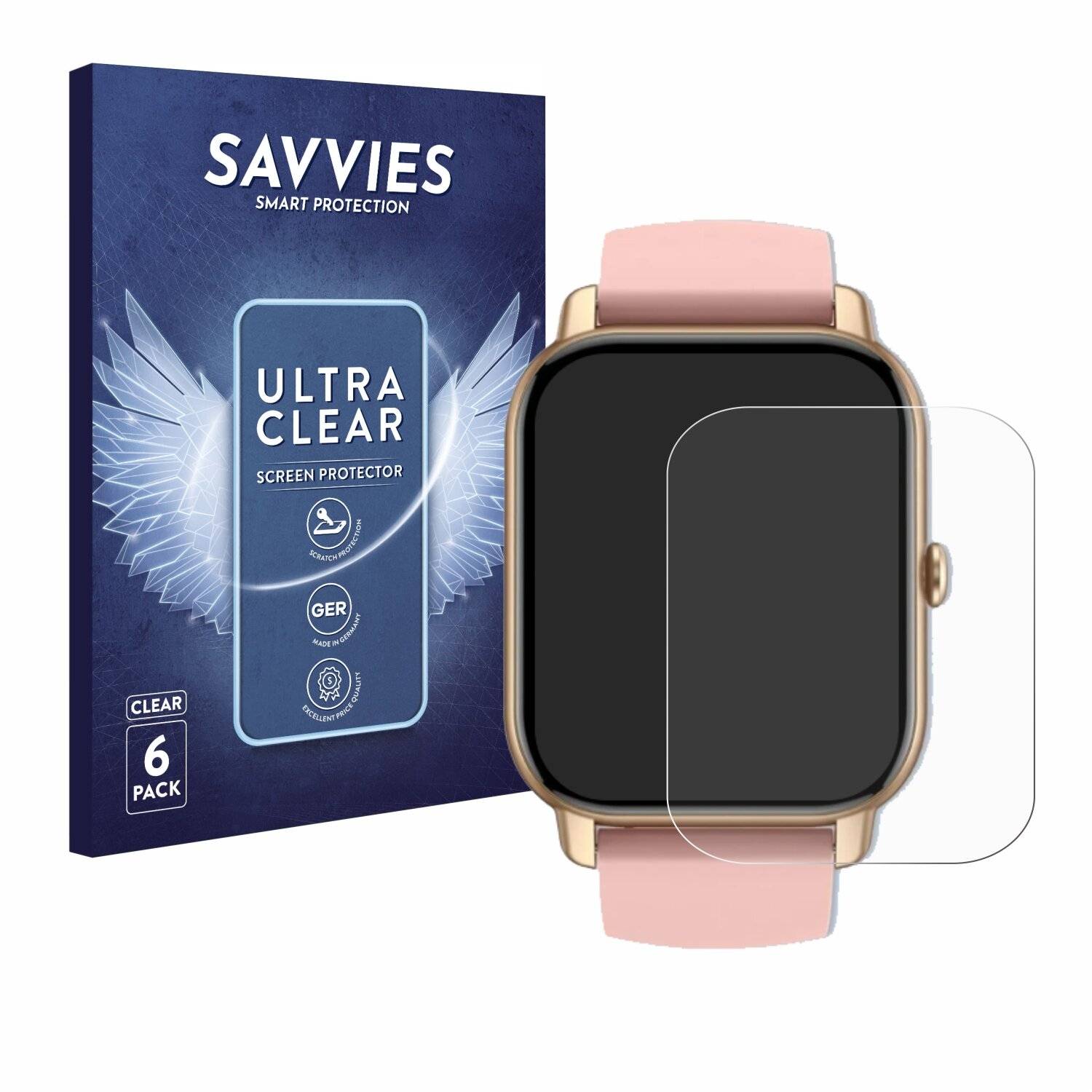 6x Savvies Displayschutz-Folie für Sross Smartwatch