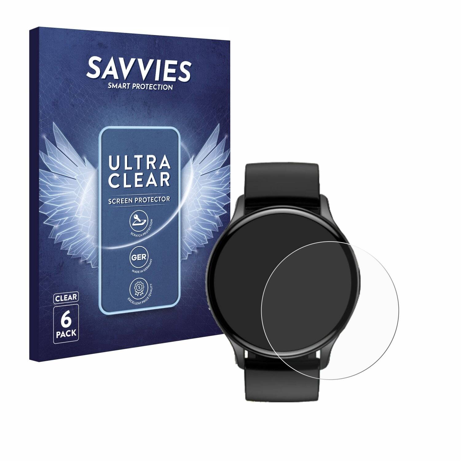 6x Savvies Displayschutz-Folie für Sross Smartwatch