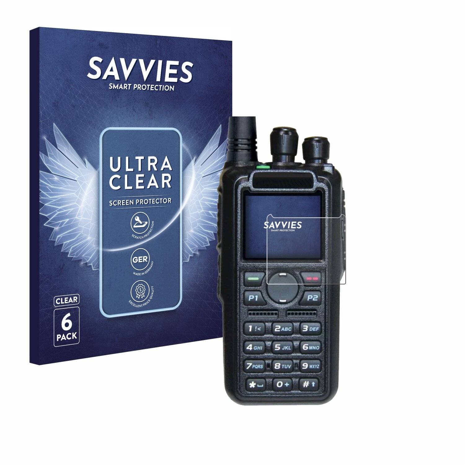 6x Savvies Displayschutz-Folie für AnyTone AT-D878UV II
