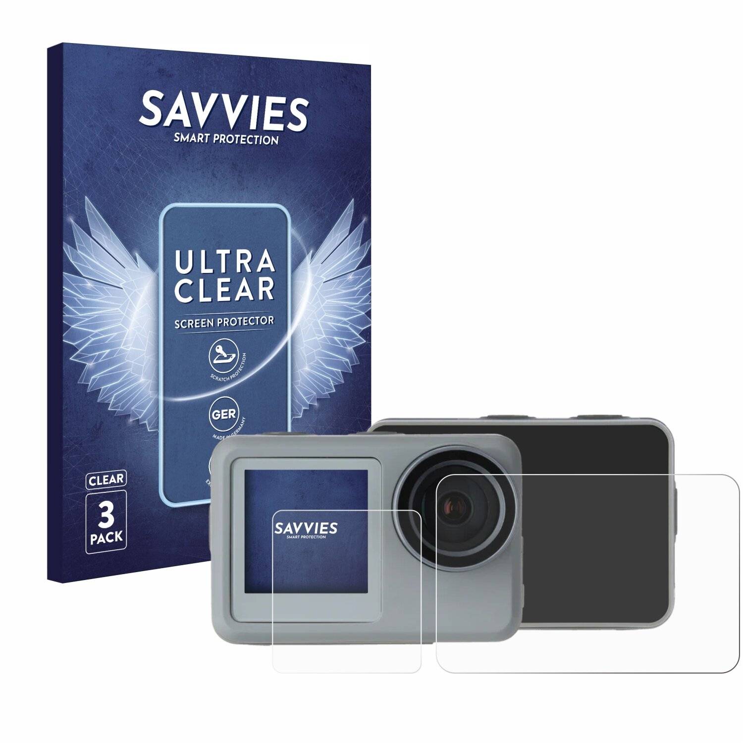 6x Savvies Displayschutz-Folie für Rollei Actioncam 9s