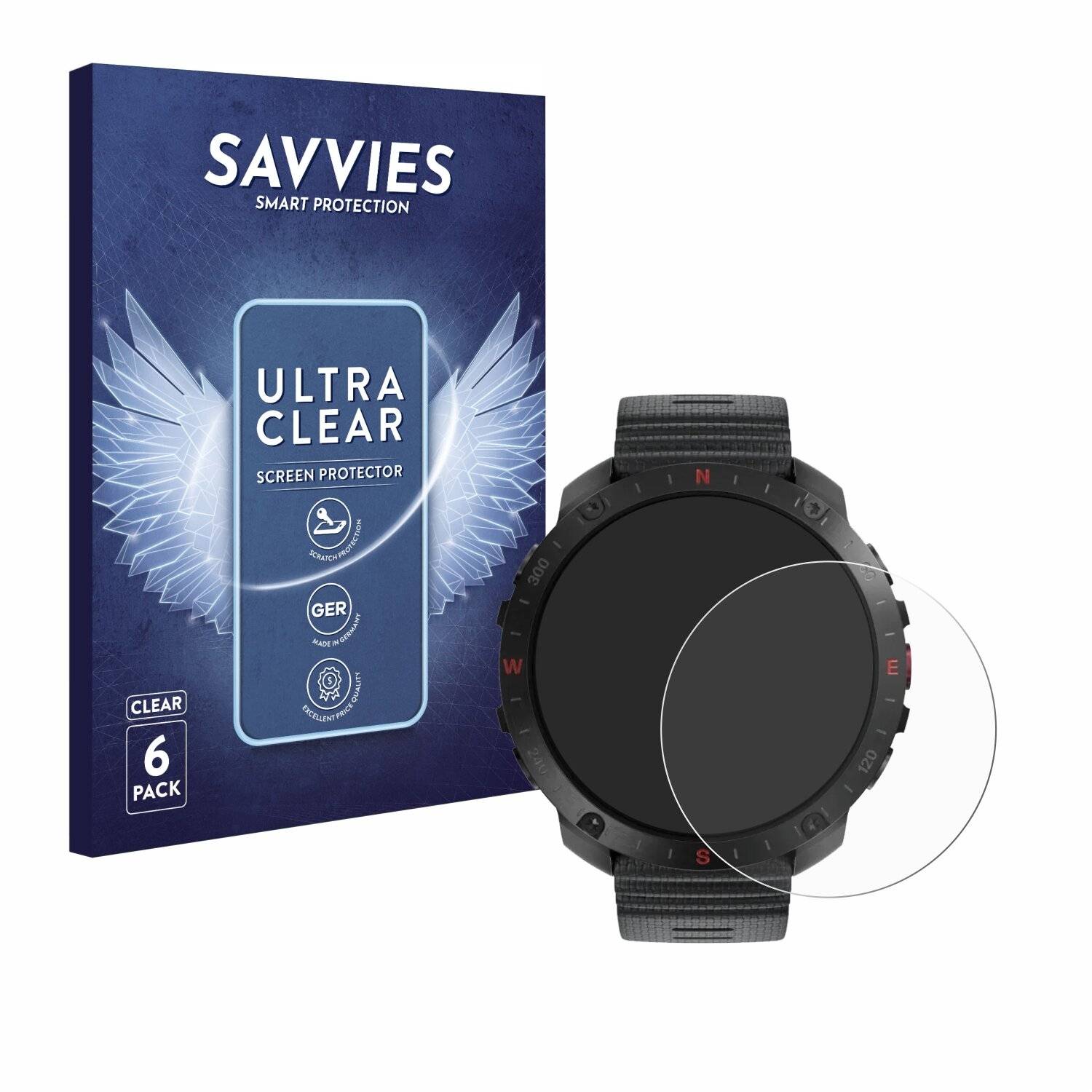 6x Savvies Displayschutz-Folie für Polar Grit X2