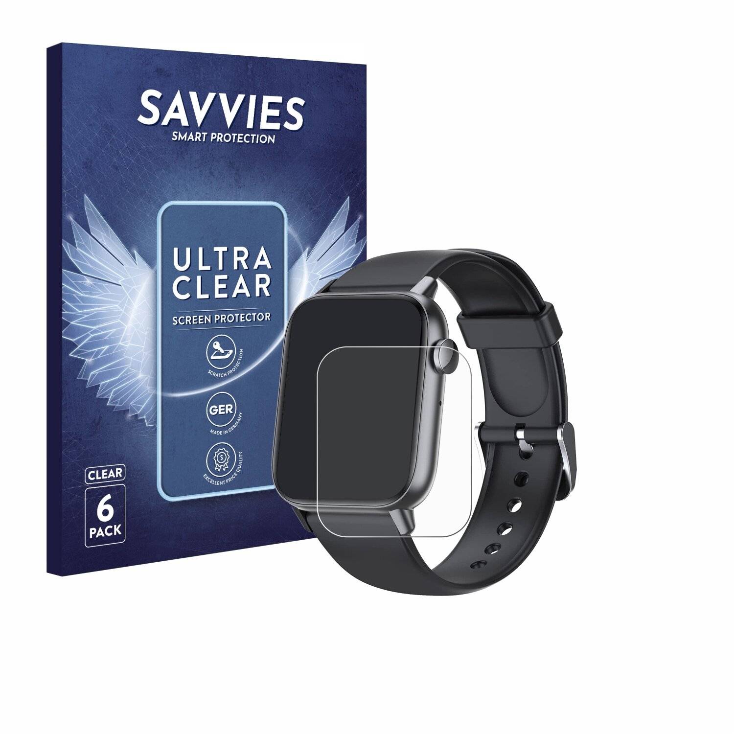 6x Savvies Displayschutz-Folie für Manike QS 108