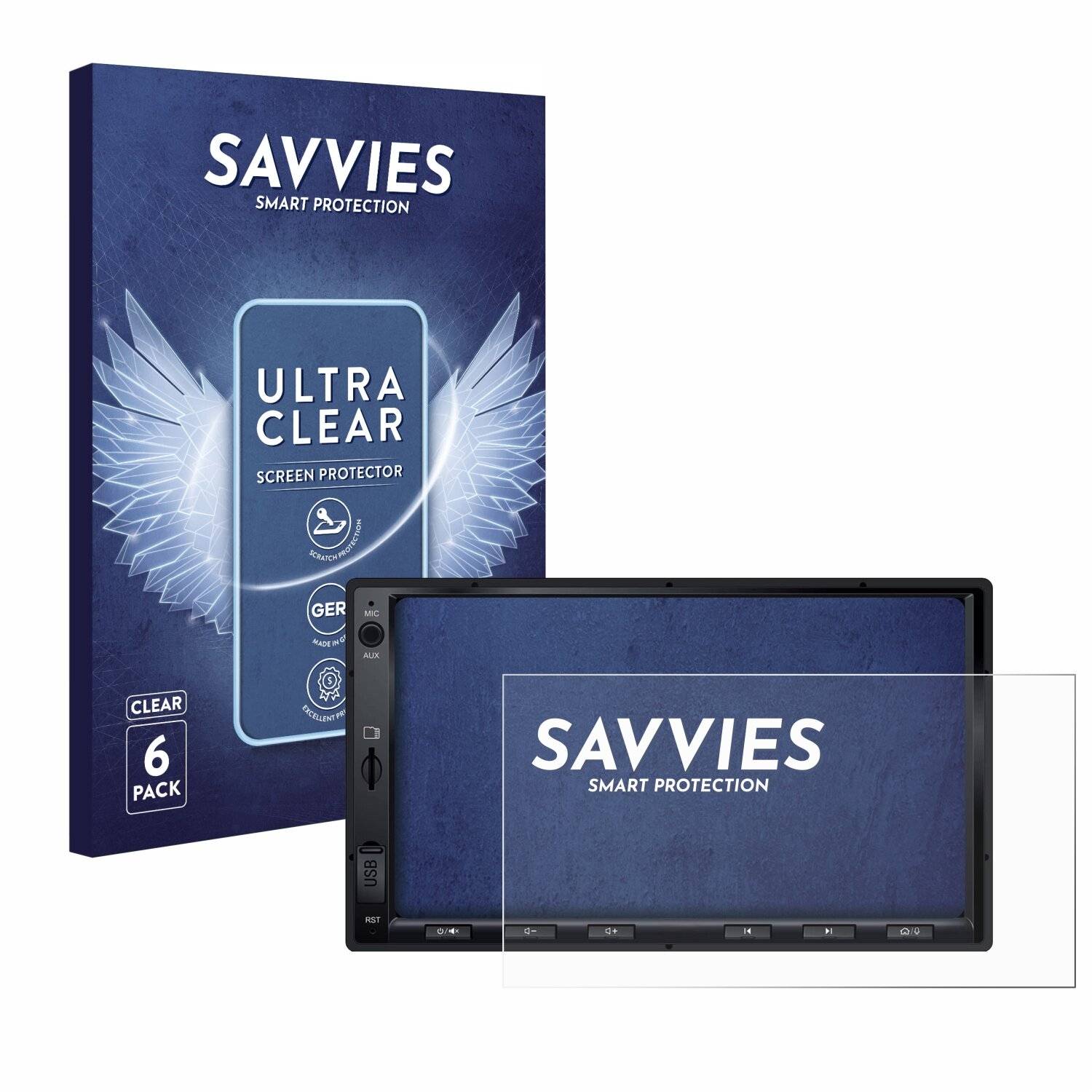 6x Savvies Displayschutz-Folie für Atoto F7