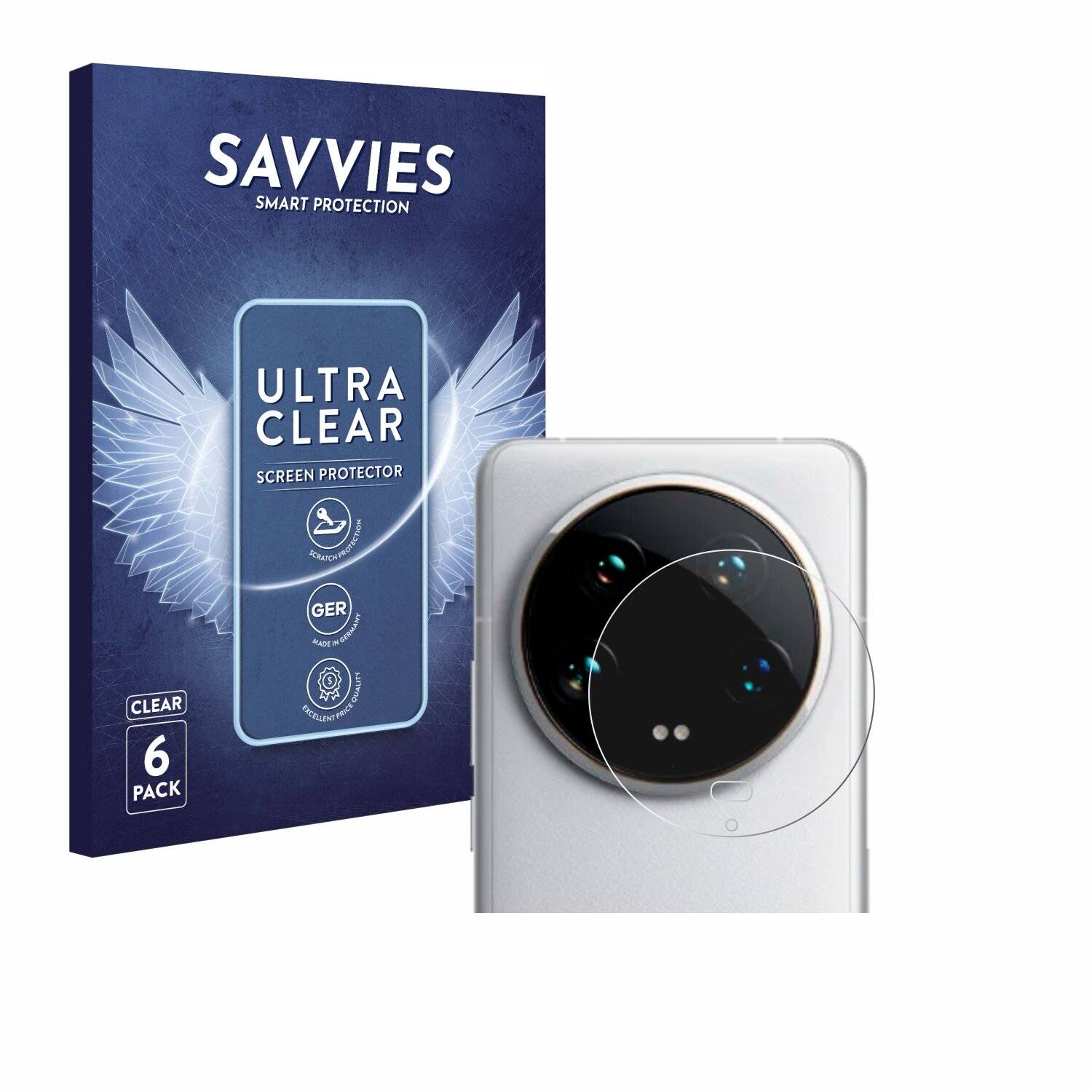 6x Savvies Displayschutz-Folie für Xiaomi 14 Ultra (NUR