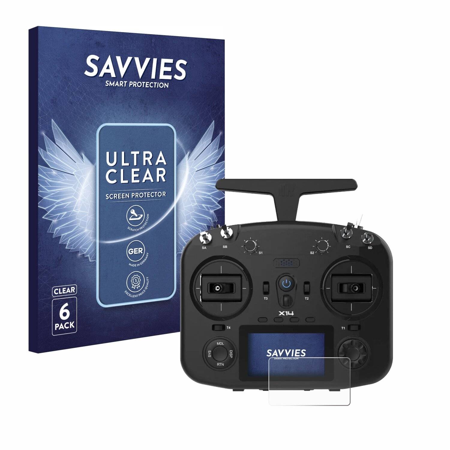 6x Savvies Displayschutz-Folie für FrSky TWIN