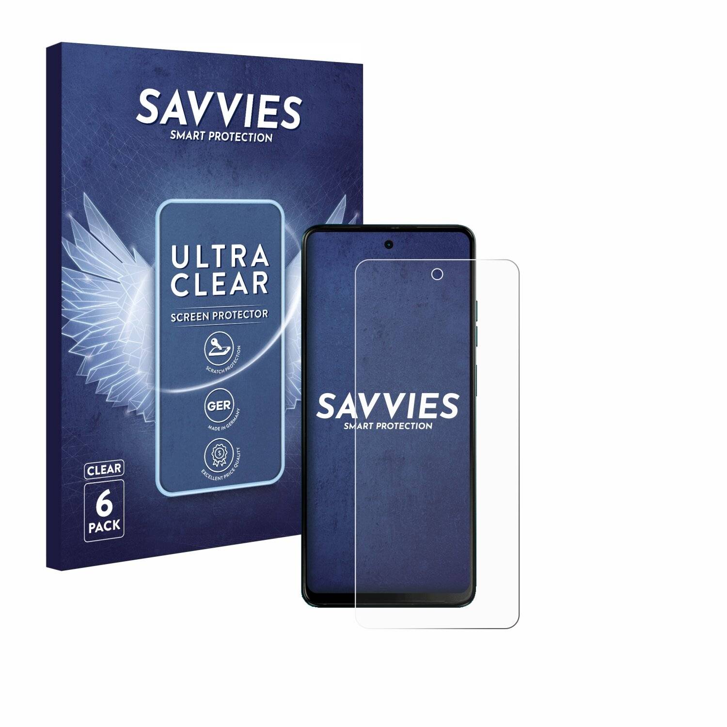 6x Savvies Displayschutz-Folie für Motorola