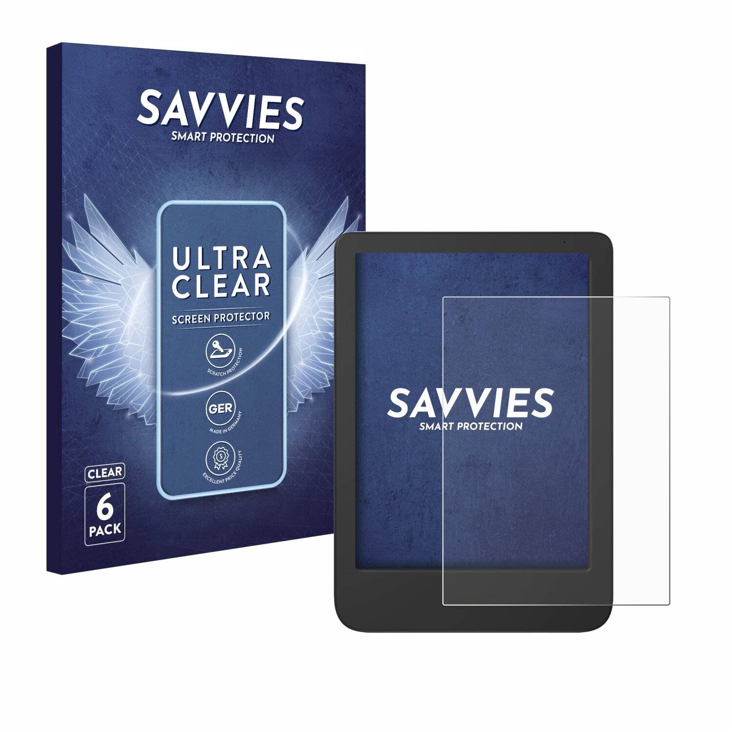 6x Savvies Displayschutz-Folie für Tolino Shine 5 Color