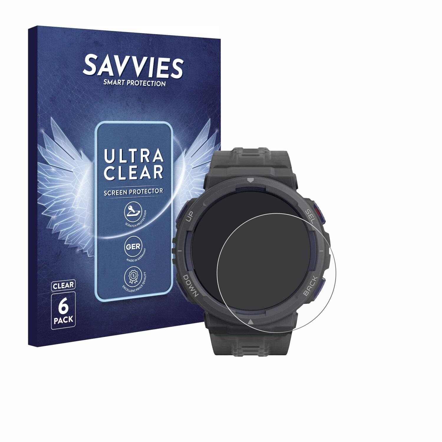 6x Savvies Displayschutz-Folie für Amazfit Active