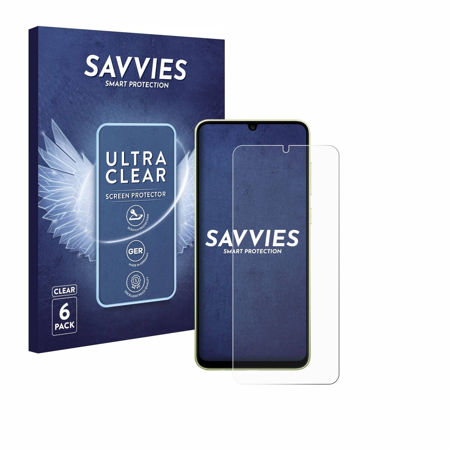 6x Savvies Displayschutz-Folie für Samsung Galaxy