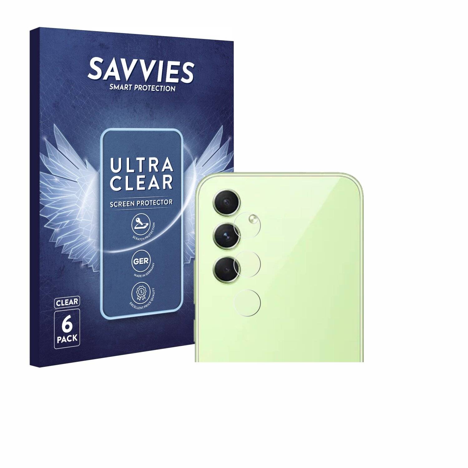 6x Savvies Displayschutz-Folie für Samsung Galaxy A54 5G Enterprise Edition (NUR