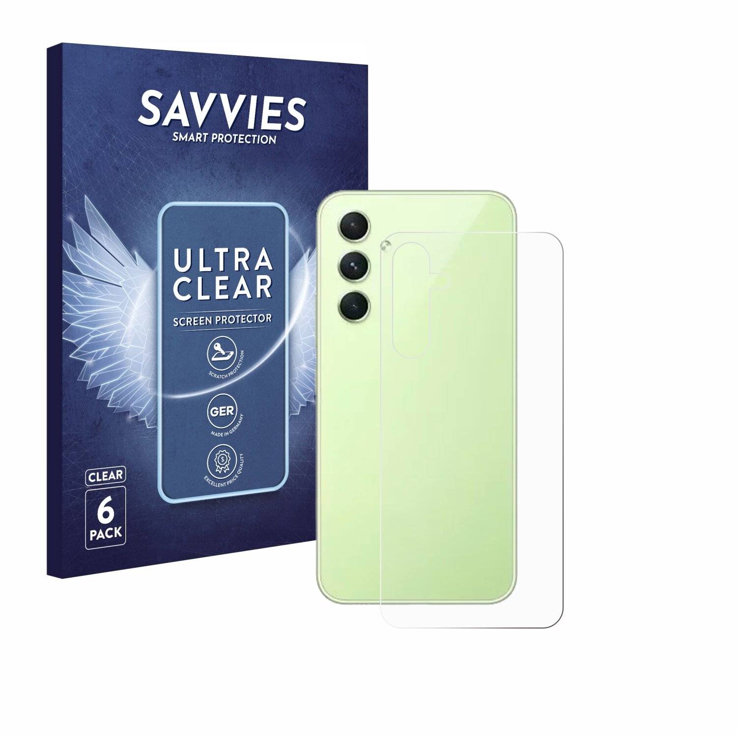 6x Savvies Displayschutz-Folie für Samsung Galaxy A54 5G Enterprise Edition