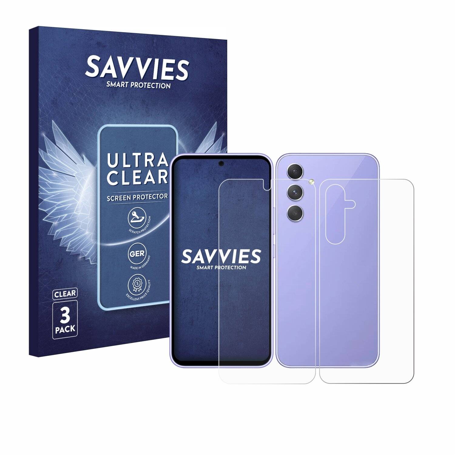 6x Savvies Displayschutz-Folie für Samsung Galaxy A54 5G Enterprise Edition