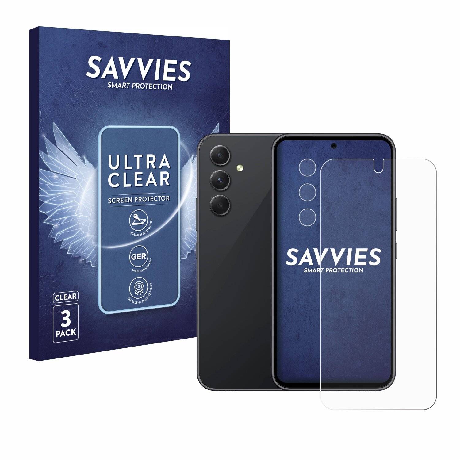 6x Savvies Displayschutz-Folie für Samsung Galaxy A54 5G Enterprise Edition
