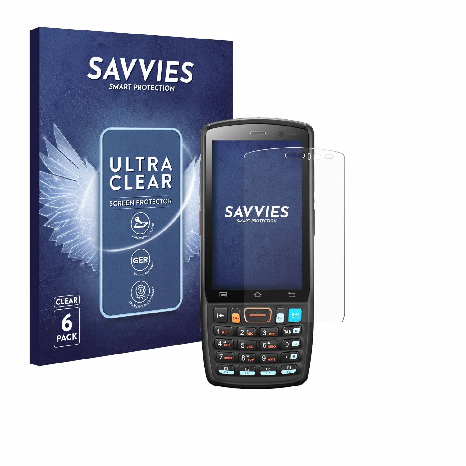 6x Savvies Displayschutz-Folie für Urovo