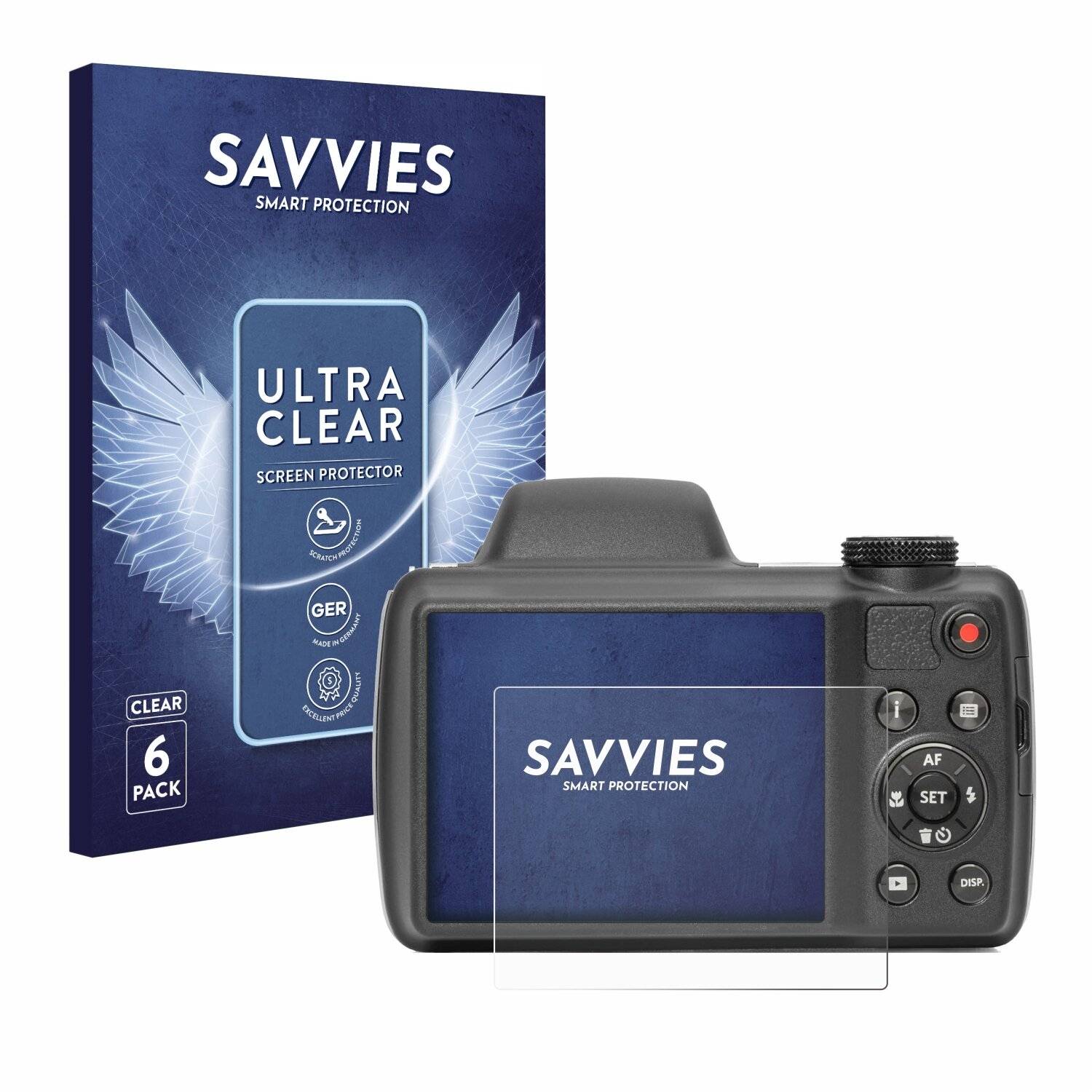 6x Savvies Displayschutz-Folie für Kodak Pixpro