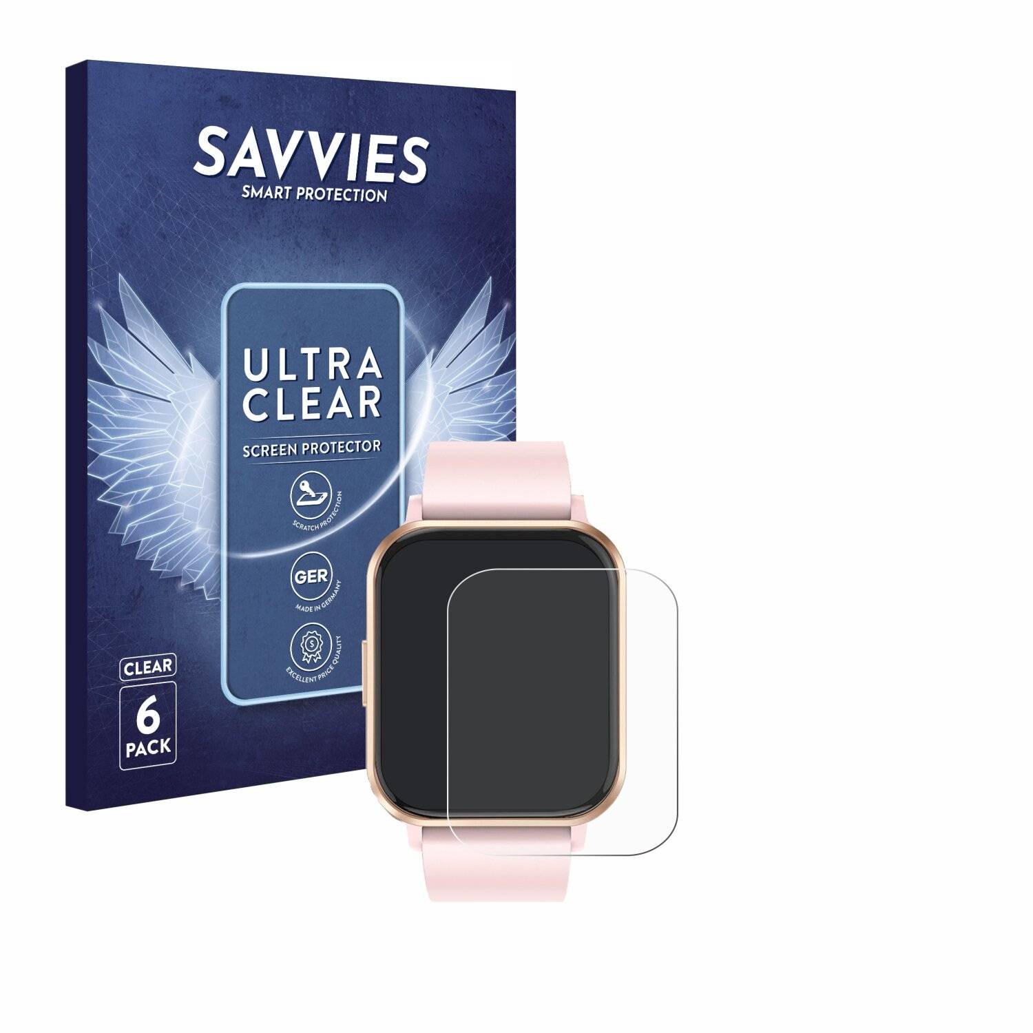 6x Savvies Displayschutz-Folie für walkbee Smartwatch