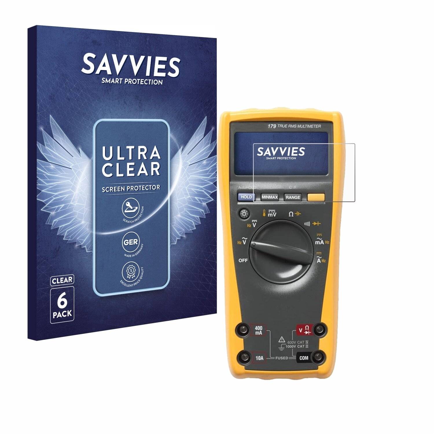 6x Savvies Displayschutz-Folie für Fluke 179