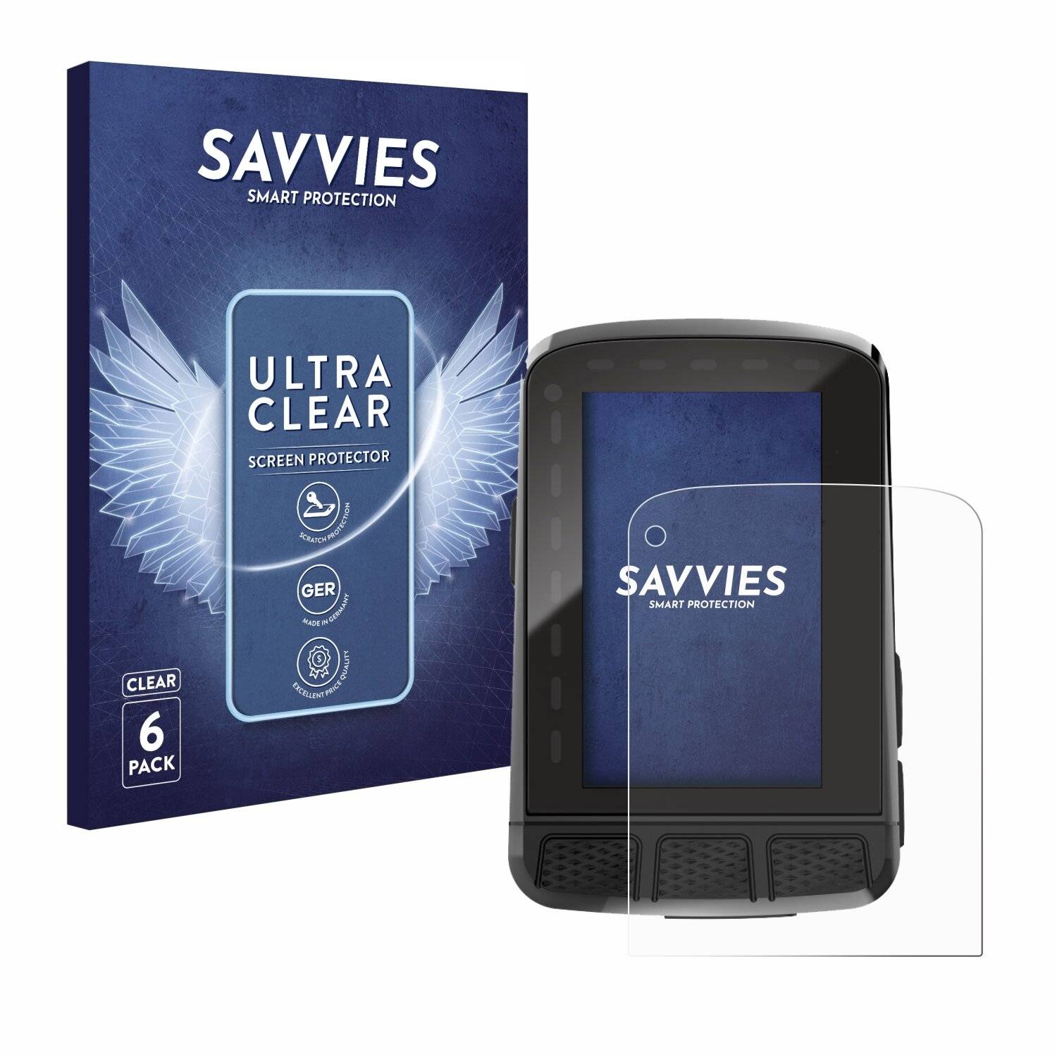 6x Savvies Displayschutz-Folie für Wahoo Elemnt Roam V2