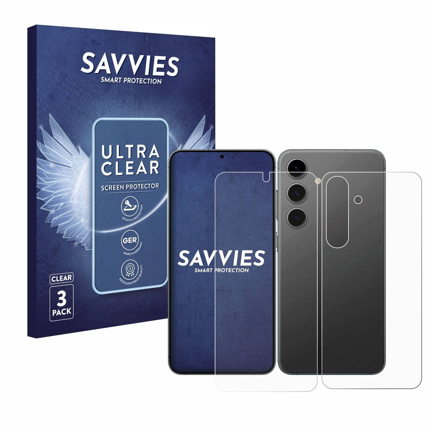 6x Savvies Displayschutz-Folie für Samsung Galaxy S24 Enterprise Edition