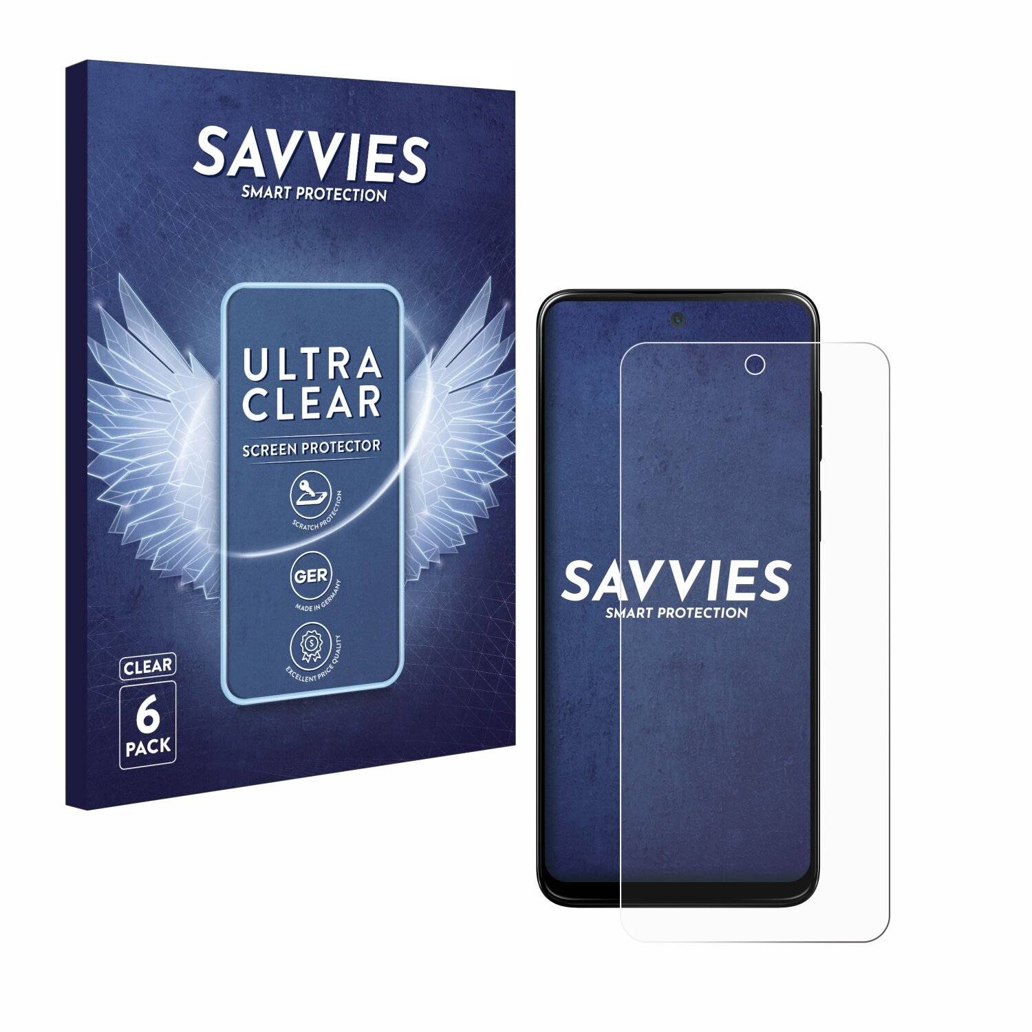 6x Savvies Displayschutz-Folie für Motorola Moto