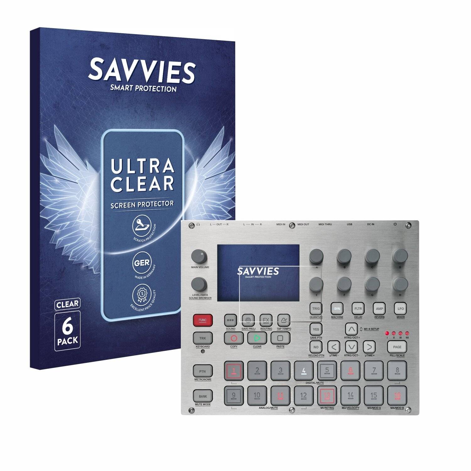 6x Savvies Displayschutz-Folie für Elektron Syntakt E25 Remix