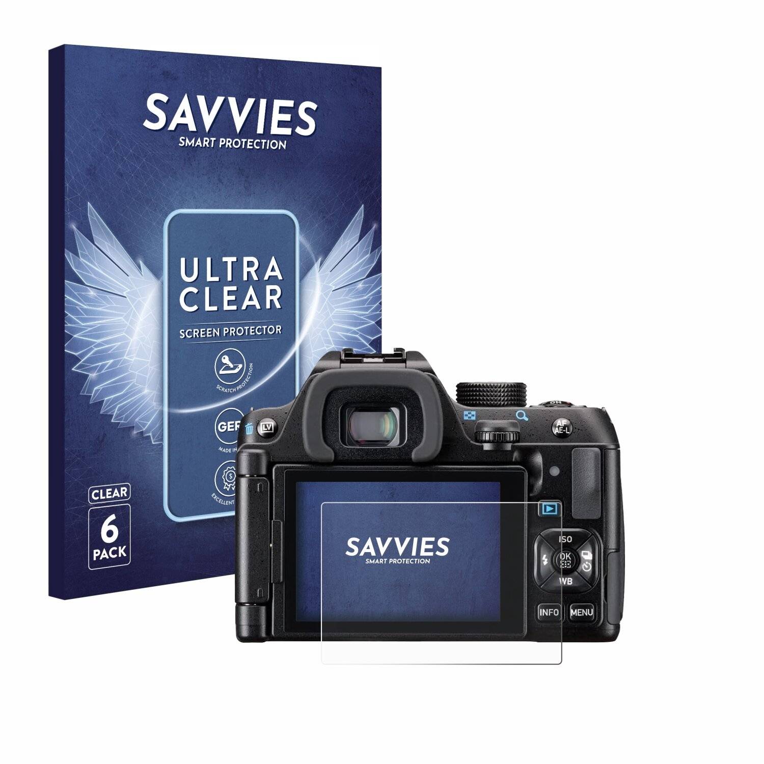 6x Savvies Displayschutz-Folie für Pentax