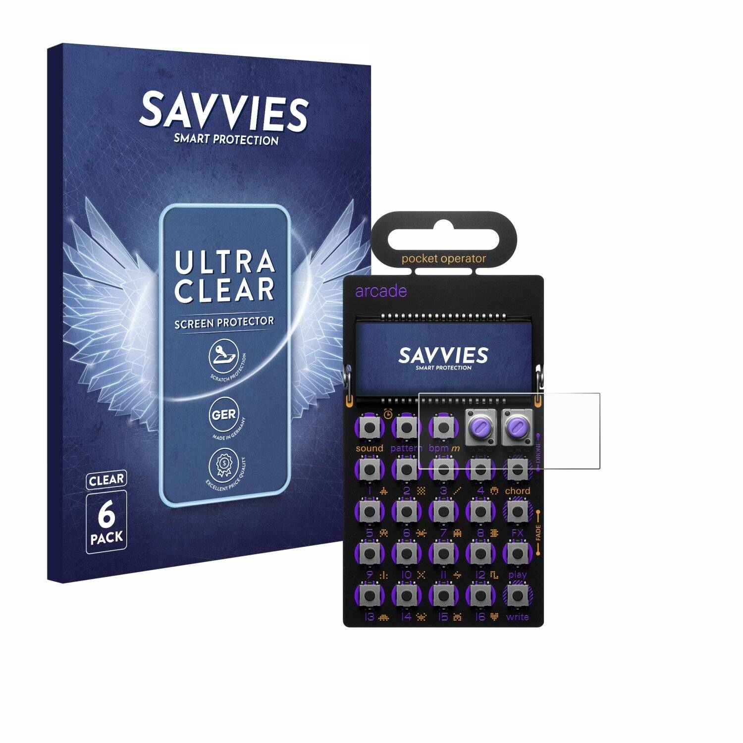 6x Savvies Displayschutz-Folie für Teenage Engineering PO-20