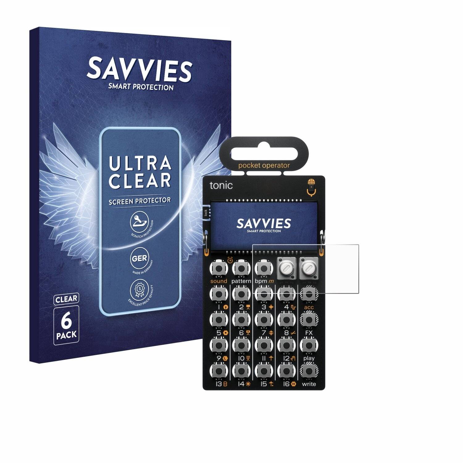 6x Savvies Displayschutz-Folie für Teenage Engineering PO-32