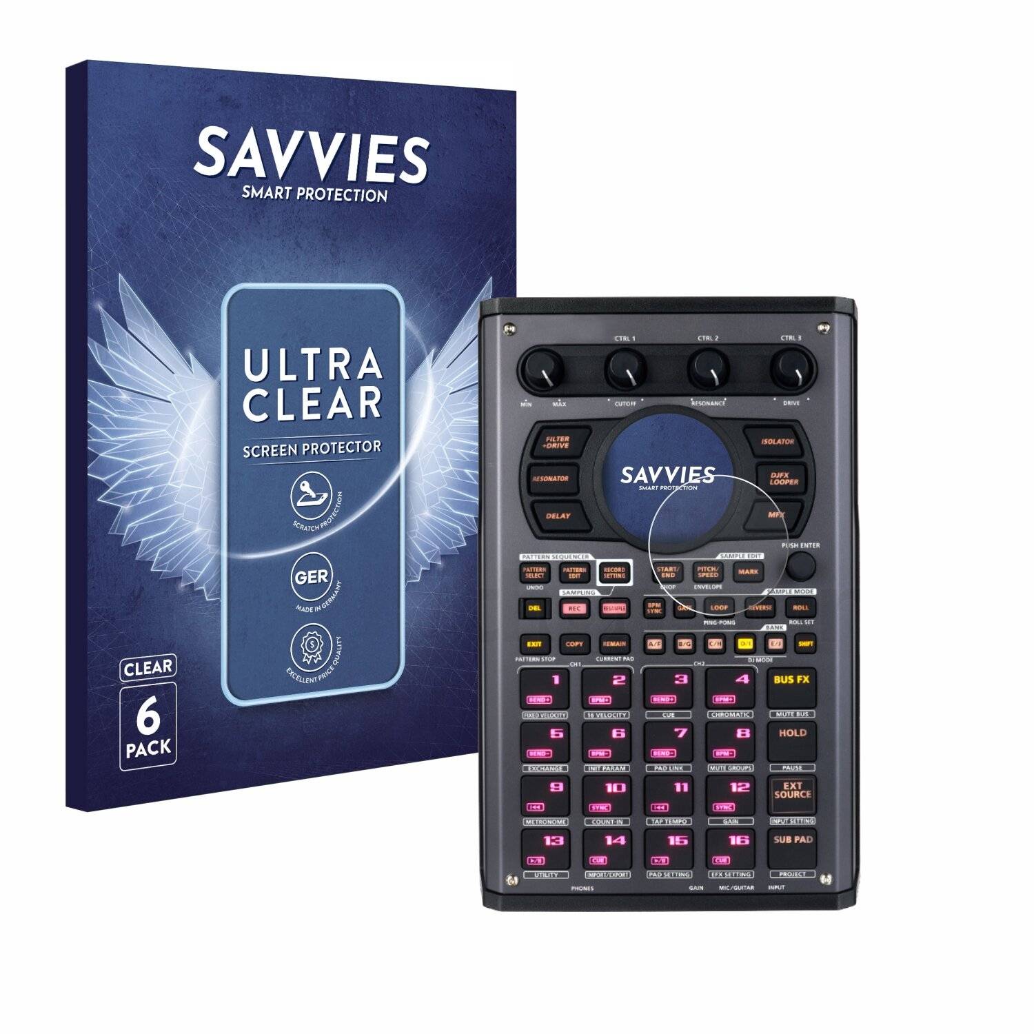 6x Savvies Displayschutz-Folie für Roland