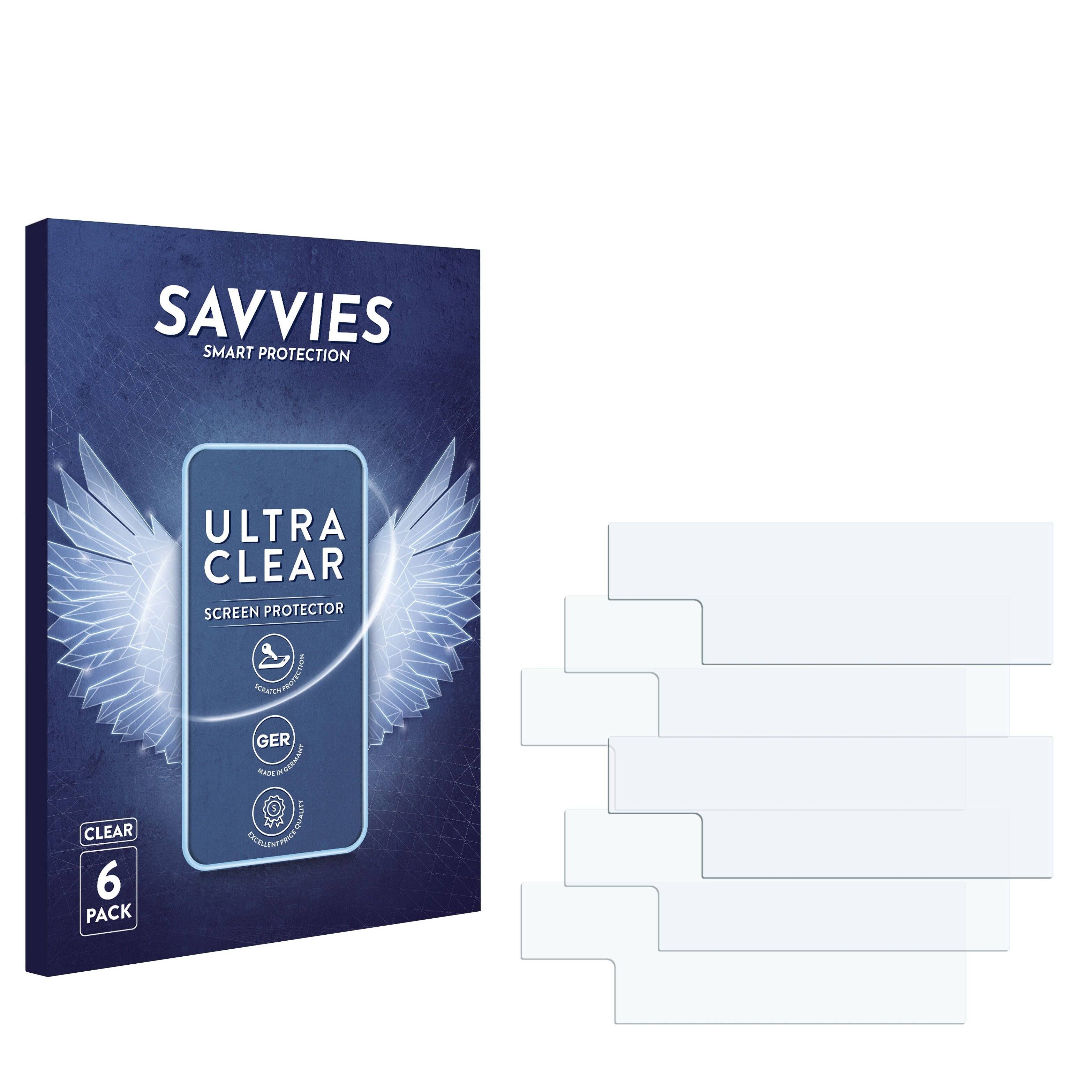 6x Savvies Displayschutz-Folie für the t.bone free solo Twin DR 823