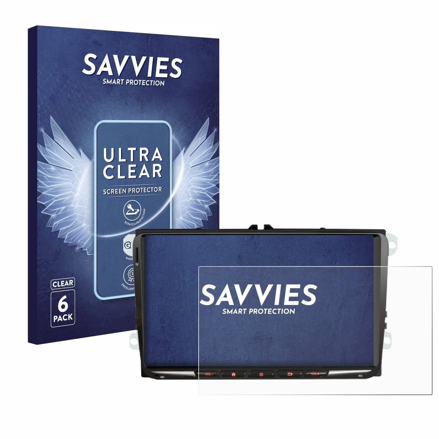 6x Savvies Displayschutz-Folie für Erisin ES8998V