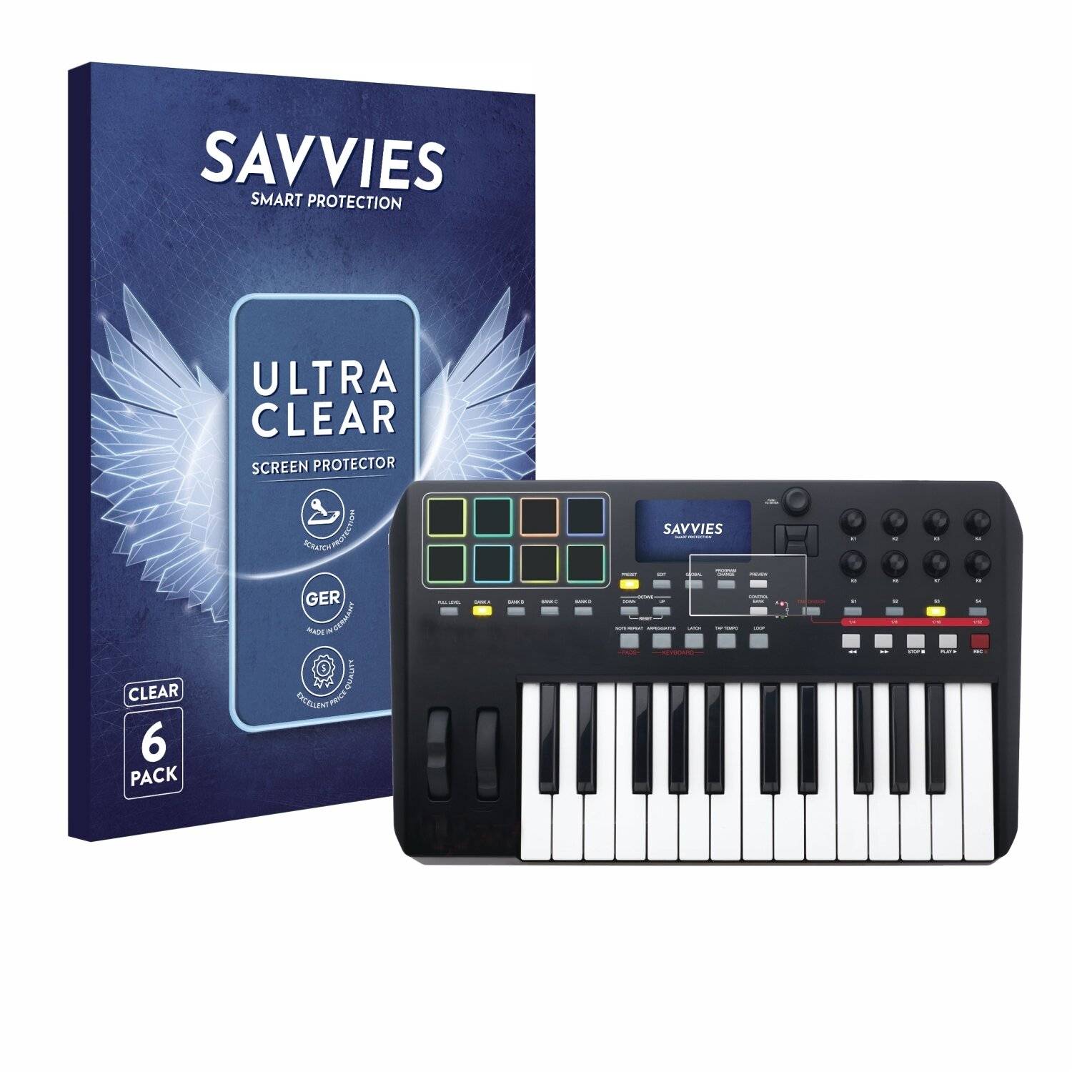 6x Savvies Displayschutz-Folie für Akai MPK