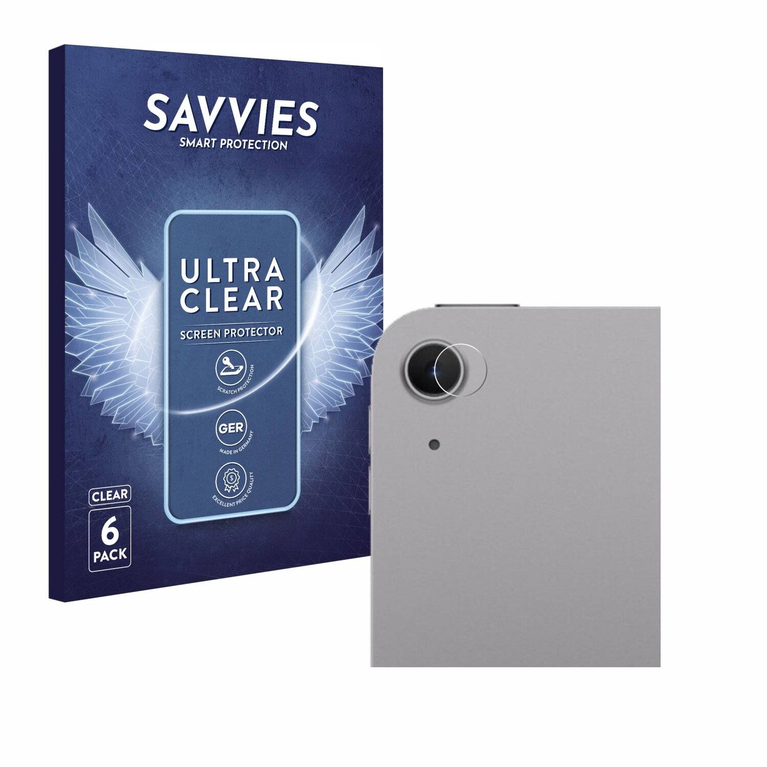 6x Savvies Displayschutz-Folie für Apple iPad Air 13 WiFi Cellular 2024 (NUR
