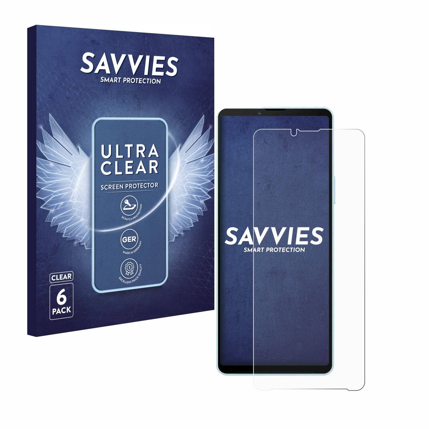 6x Savvies Displayschutz-Folie für Sony Xperia 10
