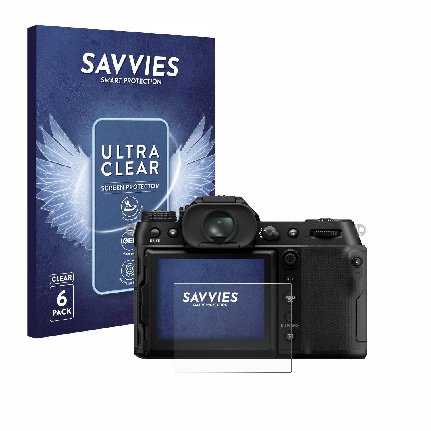6x Savvies Displayschutz-Folie für Fujifilm GFX100S