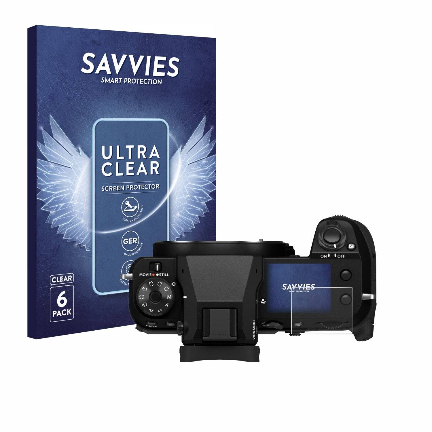 6x Savvies Displayschutz-Folie für Fujifilm GFX100S II